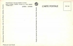 Quebec Canada 1960s Postcard Dufferin Terrace Winter Snow