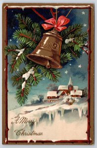 A Merry Christmas Brown Bell When There's No Home House Greetings Postcard