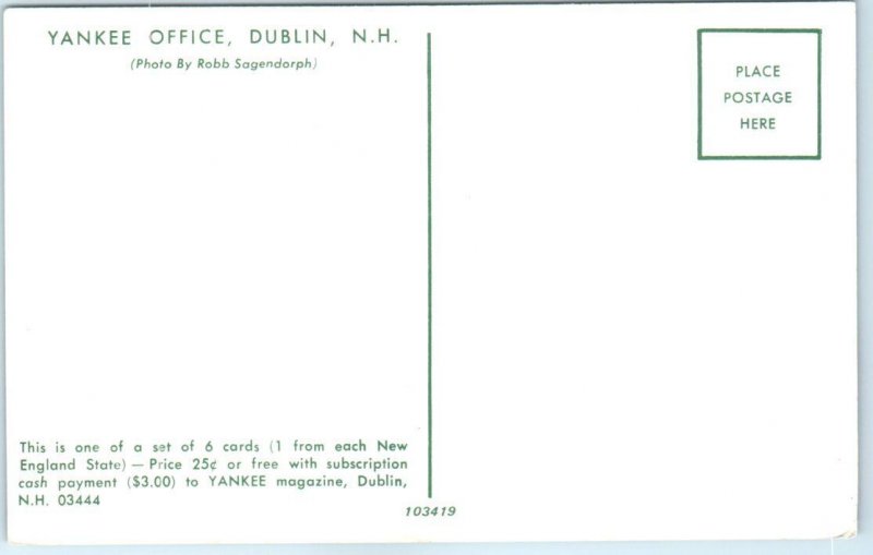 Postcard - Yankee Office, Dublin, New Hampshire, USA