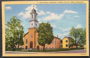 Vintage Postcard 1940 Immaculate Conception Catholic Church, Elkton, Maryland