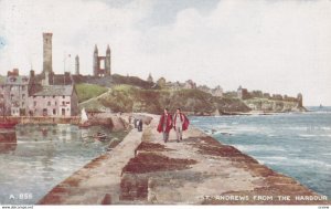 ST. ANDREWS, Fife, Scotland, 1900-1910s; St. Andrews From The Harbour