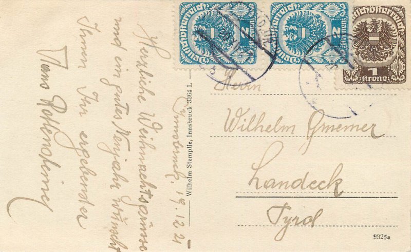 Mountaineering Germany Zugspitze panorama refuge cottage 1921 postcard