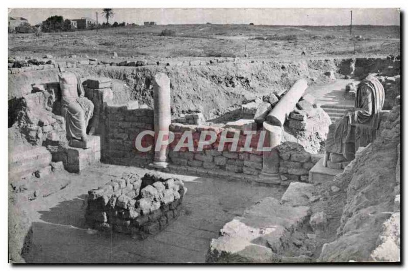 Old Postcard Caesarea Roman statues