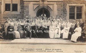 LPS09 Elizabethtown Pennsylvania Masonic Homes Group of Guests Postcard RPPC
