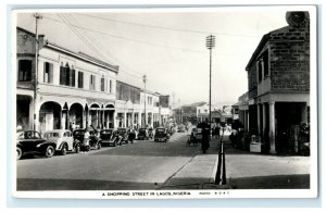 1954 Lagos Nigeria Africa Posted Stamps Cancel RPPC Photo Postcard