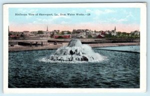 SHREVEPORT, Louisiana LA ~ Birdseye from WATER WORKS c1920s-30s  Postcard