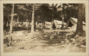 Hall Quarry Maine ME AMC Camps Mount Desert Echo Lake c1930 Real Photo Postcard