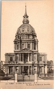 Paris Dome Hotel Des Invalides Antique Postcard DB UNP Unused France 