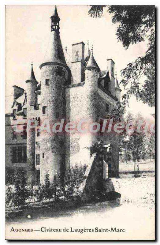 Postcard Old Agonges Castle Laug?res St. Mark