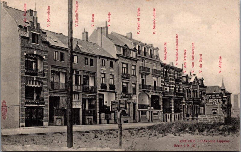 Belgium Knokke L'Avenue Lippens Vintage Postcard C048