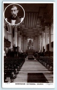 RPPC  BIRMINGHAM CATHEDRAL CHURCH, England ~ Interior Bishop Gore 1910s Postcard