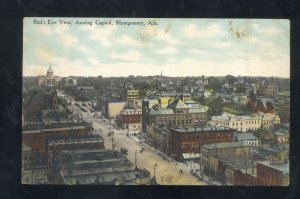 MONTGOMERY ALABAMA BIRDSEYE VIEW DOWNTOWN STATE CAPITOL VINTAGE POSTCARD