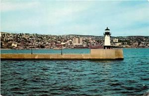 MN, Duluth Superior Harbor, Minnesota, Lighthouse, Curteich No. 4C-K1446