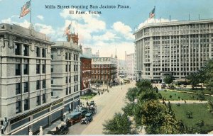 Postcard Early View of Mill Street and San Jacinto Plaza, TX.  W5