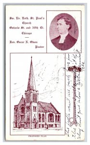 St Paul's Church Proposed Plan Chicago Illinois IL 1911 DB Postcard P24