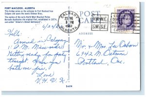 1961 Visit Fort MacLeod Alberta Canada Vintage Multiview Posted Postcard