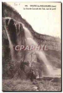 Postcard Old Baume les Messieurs Jura La Grande Cascade Tufs profile views