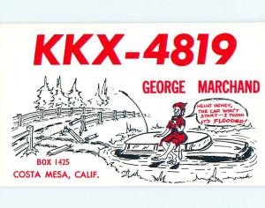 comic - QSL CB HAM RADIO CARD Costa Mesa California CA t9576