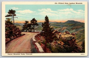 Denver Mt Parks~Wildcat Point Lookout Mountain~Vintage Postcard