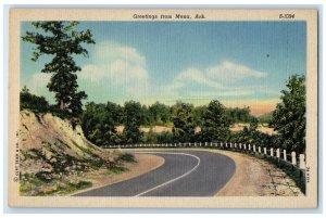 c1940 Greetings From Road Exterior View Mena Arkansas Vintage Antique Postcard