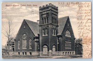 Cedar Falls Iowa Postcard Baptist Church Exterior Building 1907 Vintage Antique