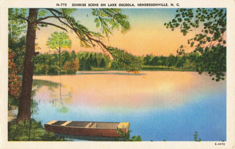 Postcard Sunrise Lake Osceola Hendersonville North Carolina