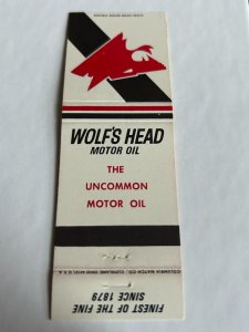 Vintage Matchbook Cover Wolf's Head Motor Oil MB183