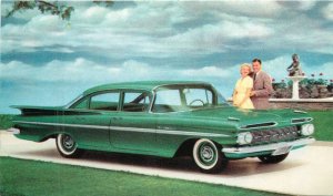 1959 Chevrolet Bel Air 4 Door Sedan auto advertising Postcard 22-9562