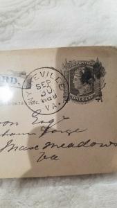 Antique Postcard Dated 1884, Sent to J. H. Robinson in Graham's Forge, VA