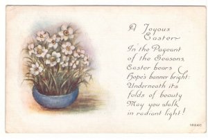 A Joyous Easter - Flowers - Vintage 1919 Greetings Postcard