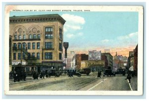 1911 Intersection of St. Clair and Summit Streets, Toledo, Ohio OH Postcard