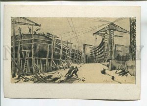 480065 1933 avant-garde Dermidontov Leningrad Shipyard Revolution Museum RPPC