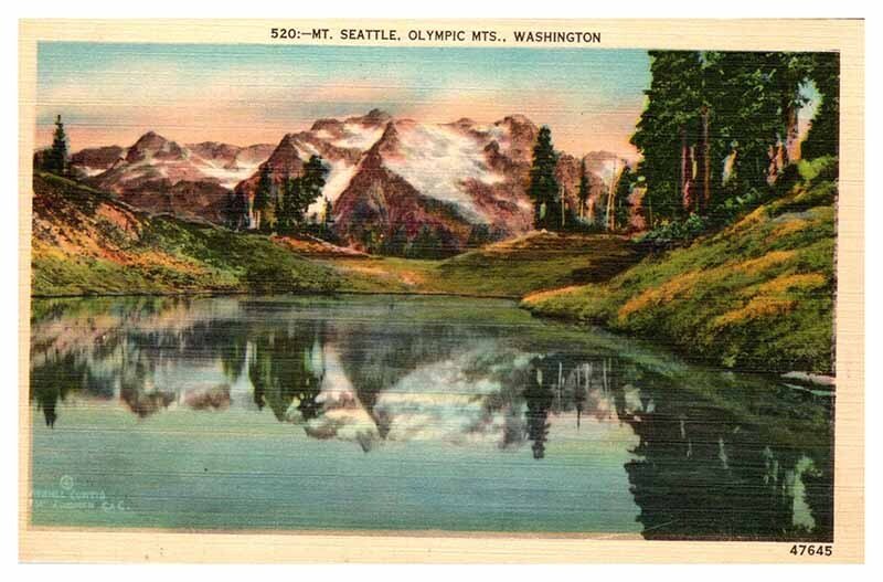 Postcard MOUNTAIN SCENE Seattle Washington WA AU9632