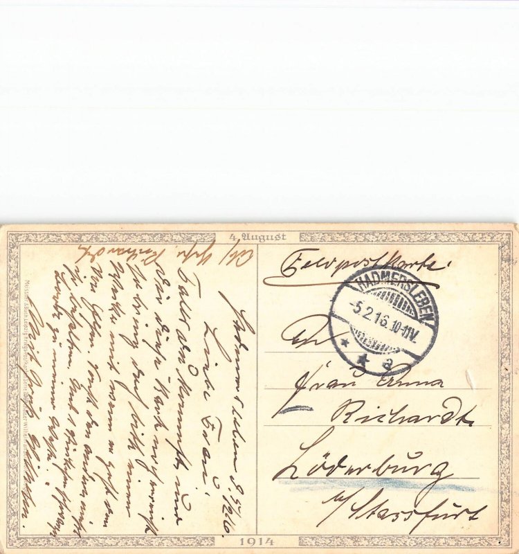 B101 German Royalty 1916 Kaiser Wilhelm II Military Uniform WWI field postcard
