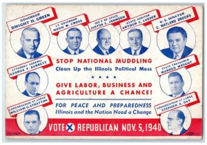 1940 Stop National Muddling Give Labor Political Advertising Vintage Postcard
