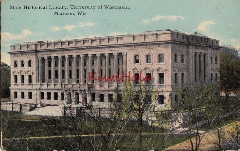 Postcard State Historical Library University Wisconsin Madison WI