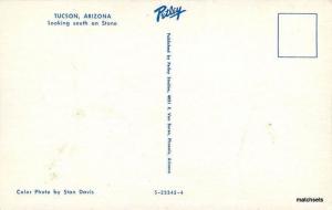 1950s Tucson Arizona Looking South Stone Petley postcard 6076 autos