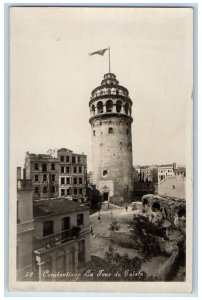 c1920's Galata Tower View Constantinople Istanbul Turkey RPPC Photo Postcard 