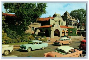 Albuquerque NM Postcard Alvarado Hotel First Street Central Avenue Cars 1958