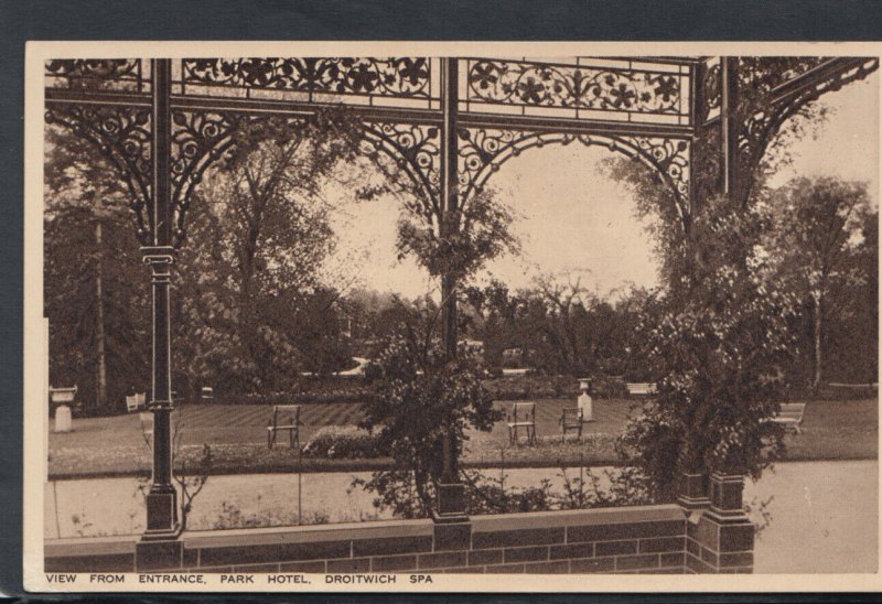 Worcestershire Postcard - View From Entrance, Park Hotel, Droitwich Spa  RS14983