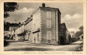CPA Cancon Rue de l'Église et rue du Champ de Foire Lot et Garonne (100702)