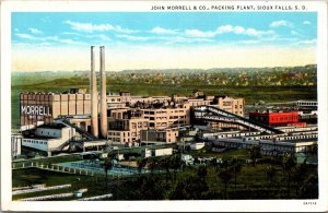 Linen Postcard John Morrell and Co. Packing Plant in Sioux Falls, South Dakota