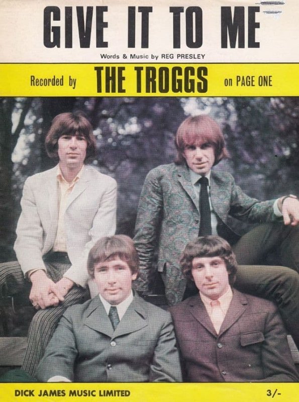 Give It To Me The Troggs 1960s Sheet Music