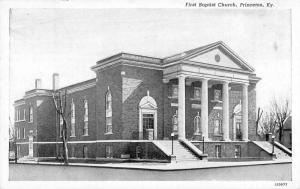 Princeton Kentucky First Baptist Church Street View Antique Postcard K28060