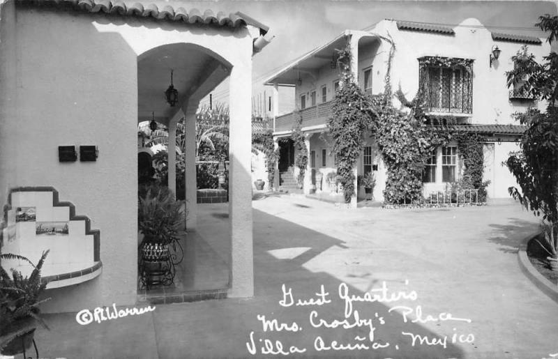 Villa Acuna Coah. Mexico guest quarters Mrs Crosbys Place real photo pc Y11132