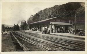 Addison NY RR Train Station Depot c1920 Real Photo Postcard