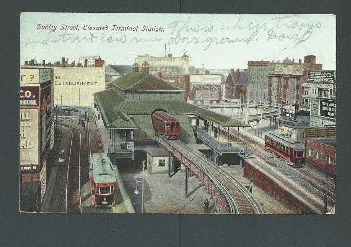 1907 Post Card San Diego CA Dudley Street Terminal Station For Trains & Trolleys