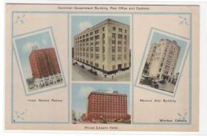 Hotel Dominion Government Buildings Windsor Ontario Canada postcard