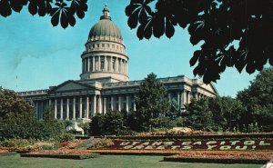 Postcard State Capitol Building Beautiful Garden Surrounding Salt Lake City Utah