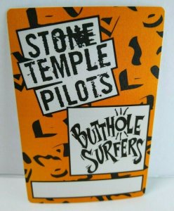 Stone Temple Pilots Butthole Surfers Backstage Pass Original Vintage 1993 Orange